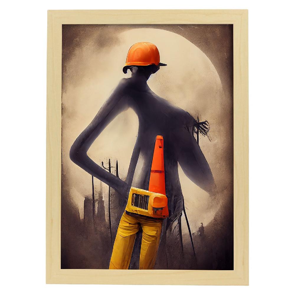 Nacnic Lámina Obrero Decidido Al Estilo De T. Burton De Nacnic Para Diseño Y Decoración De Interiores