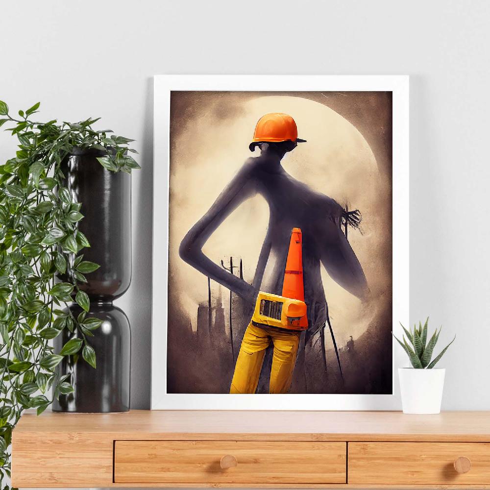 nacnic Lámina Obrero Decidido al estilo de T. Burton de Nacnic para Diseño y Decoración de Interiores