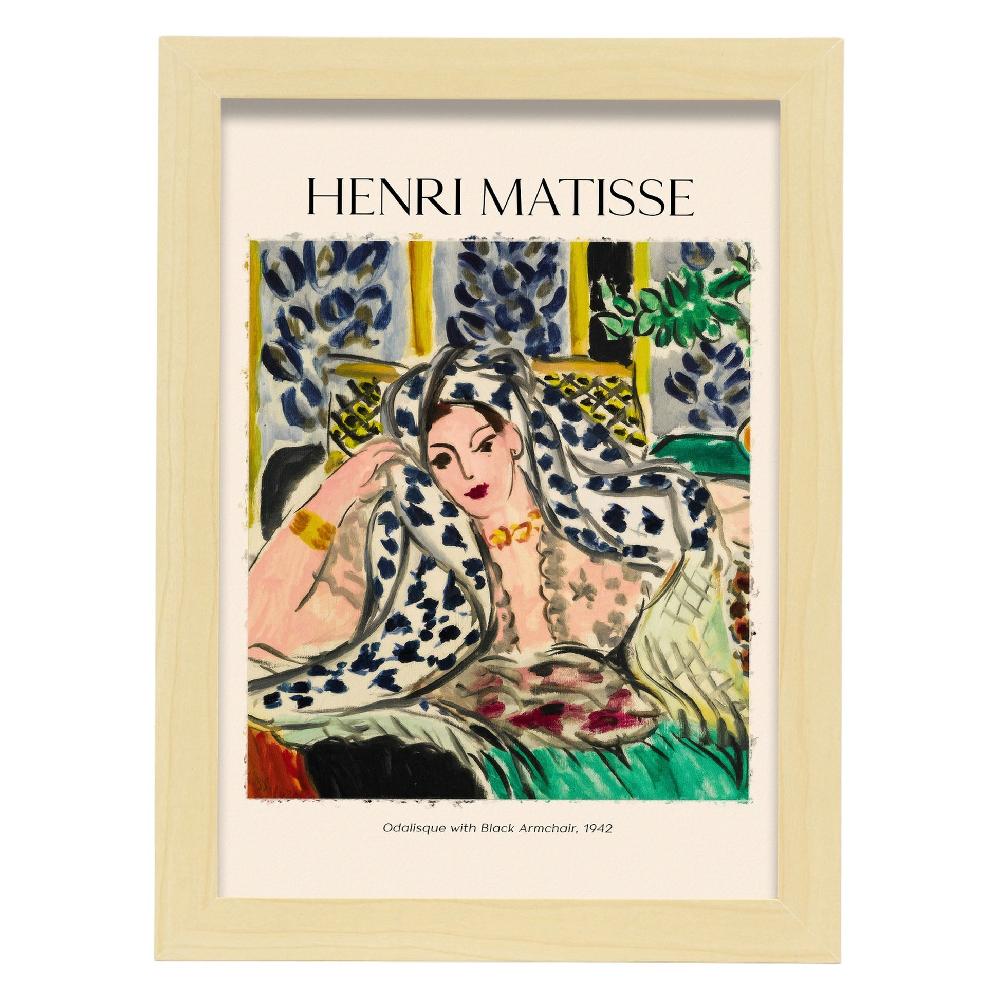 Nacnic Lámina Odalisque Con Sillón Negro Inspirada En Henri Matisse