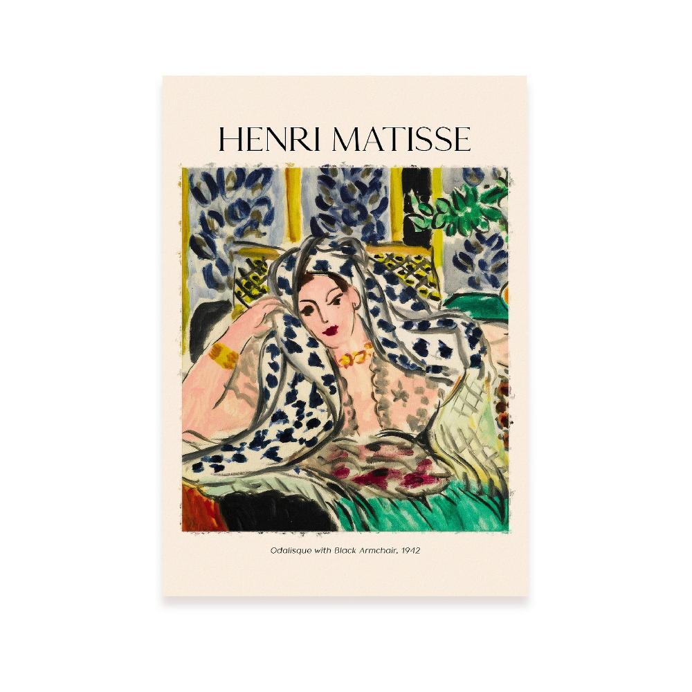 nacnic Lámina Odalisque con sillón negro inspirada en Henri Matisse