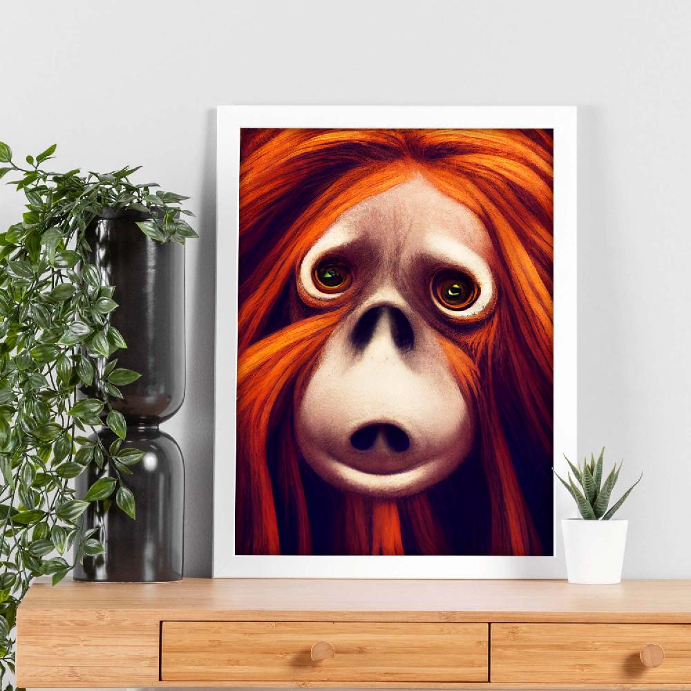 Nacnic Lámina Orangután Tolerante Estilo T. Burton De Nacnic