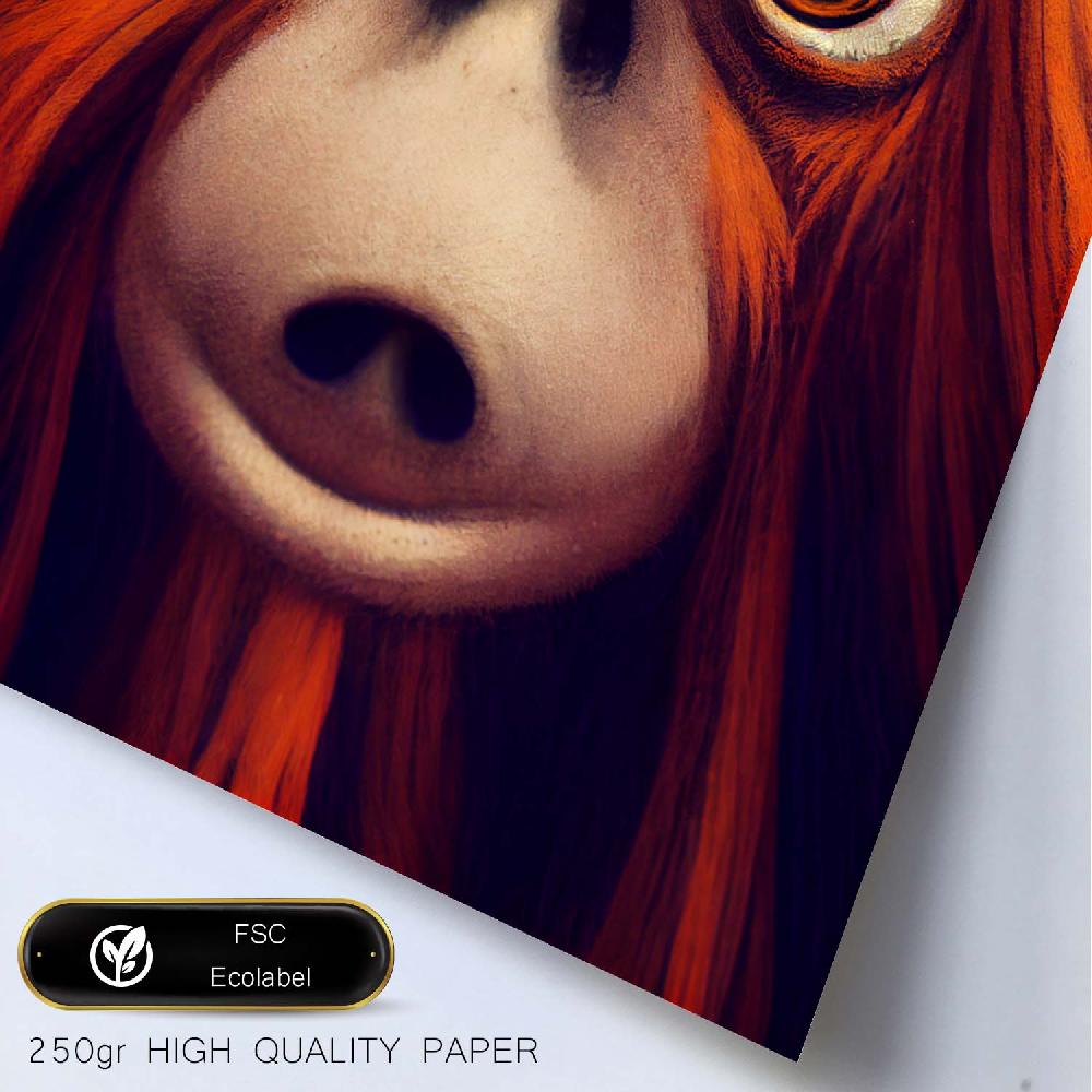 Nacnic Lámina Orangután Tolerante Estilo T. Burton De Nacnic