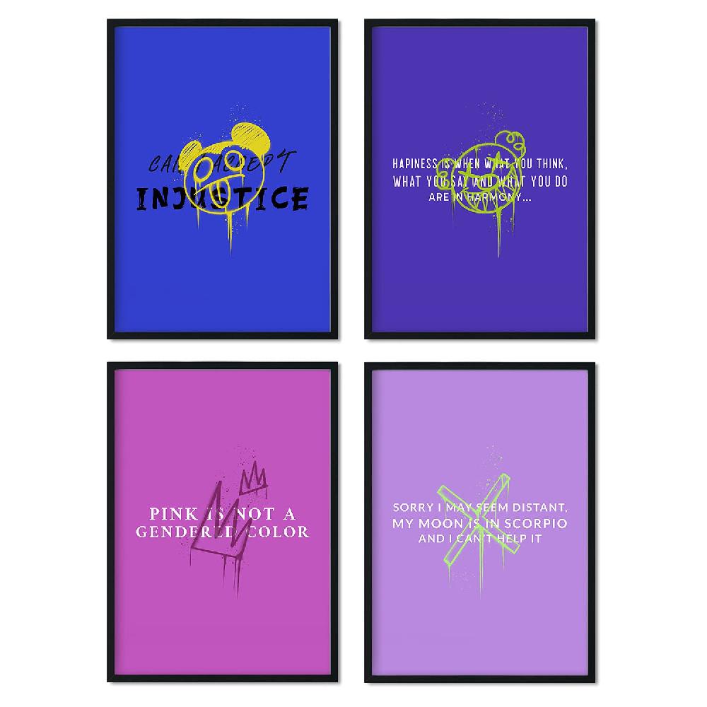 nacnic Lámina Pack de Reflexión con Ilustraciones de Graffiti Minimalistas y Coloridas