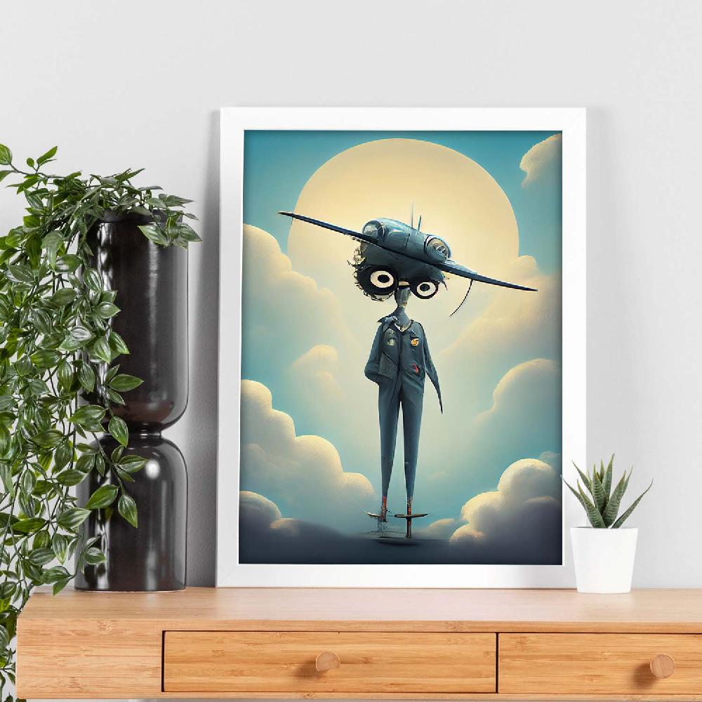 Nacnic Lámina Piloto Curioso Al Estilo T. Burton De Nacnic