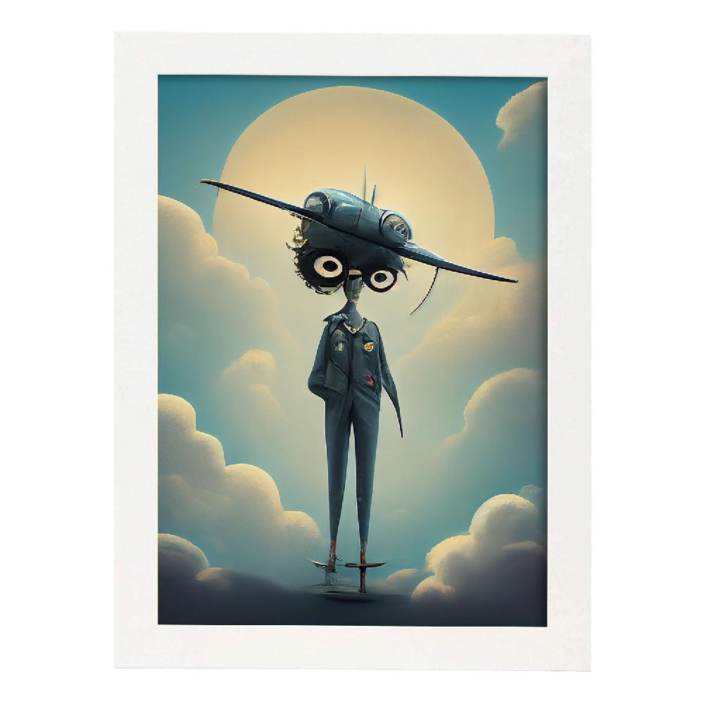 Nacnic Lámina Piloto Curioso Al Estilo T. Burton De Nacnic