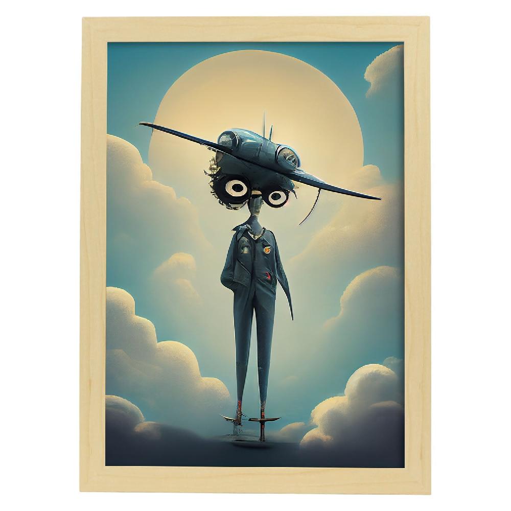 Nacnic Lámina Piloto Curioso Al Estilo T. Burton De Nacnic