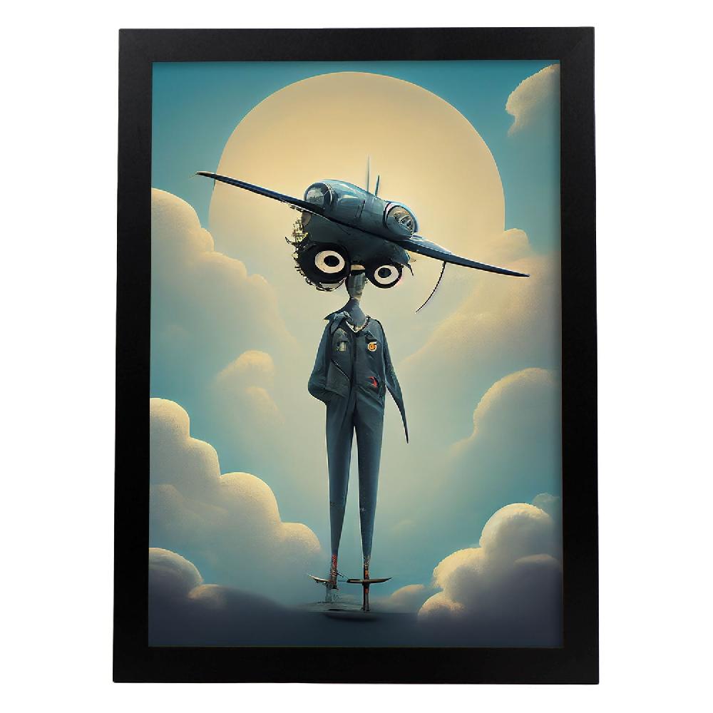 nacnic Lámina Piloto Curioso al Estilo T. Burton de Nacnic