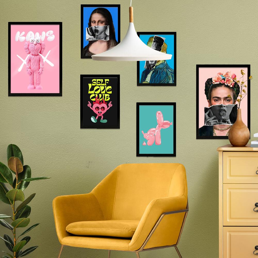 nacnic Lámina Pop Art de Frida Van Gogh y Mona Lisa