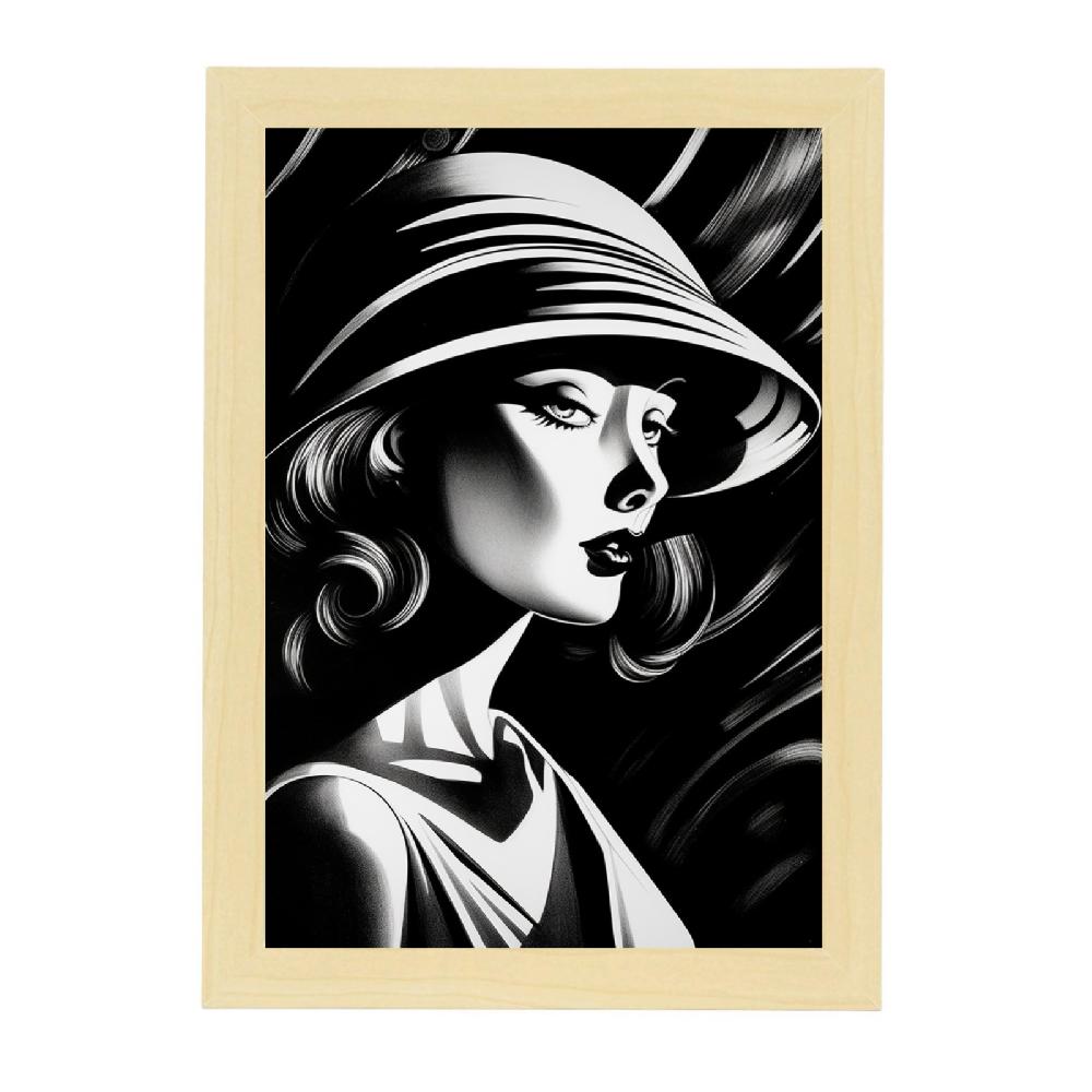 Nacnic Lámina Pop Surrealista Moderna En Blanco Y Negro