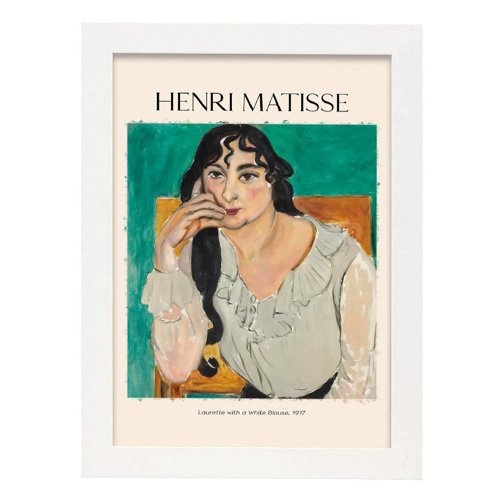 Nacnic Lámina Poster De Laurette Con Blusa Blanca Inspirada En Henri Matisse