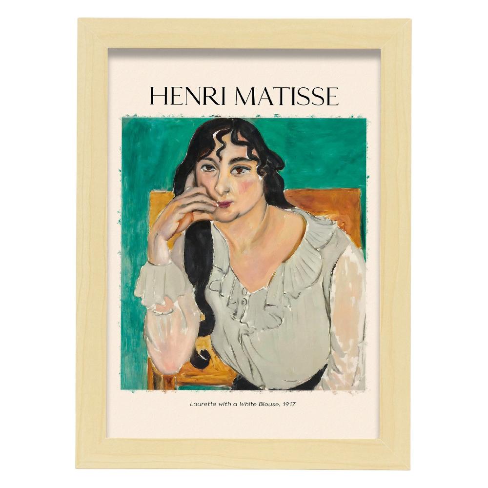 Nacnic Lámina Poster De Laurette Con Blusa Blanca Inspirada En Henri Matisse
