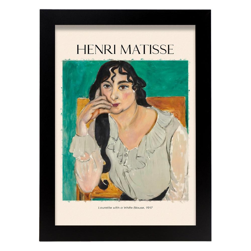 Nacnic Lámina Poster De Laurette Con Blusa Blanca Inspirada En Henri Matisse
