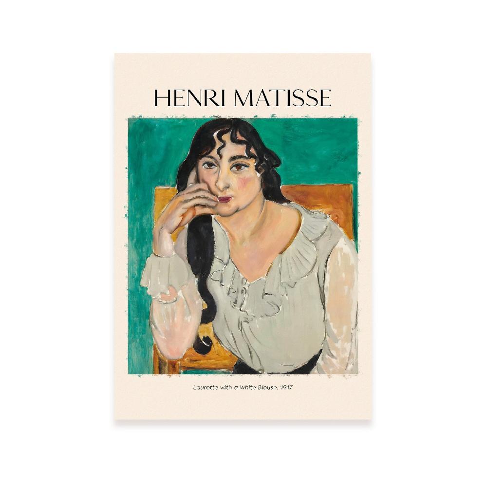 nacnic Lámina poster de Laurette con blusa blanca inspirada en Henri Matisse
