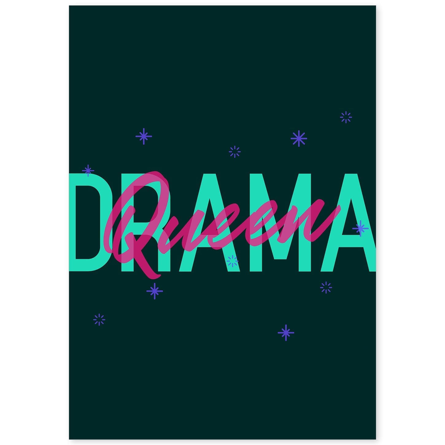 nacnic Lámina Reina del Drama con Mensajes Motivacionales