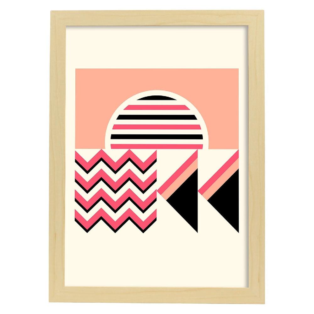 Nacnic Lámina Rosa 12 Con Ilustraciones Geométricas En Tonos Pastel