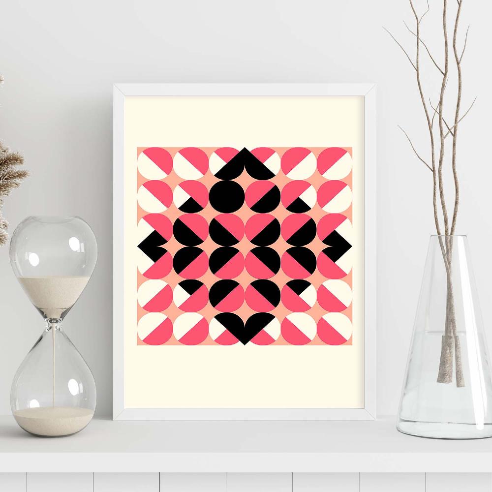 Nacnic Lámina Rosa 13 Con Ilustraciones Geométricas En Tonos Pastel