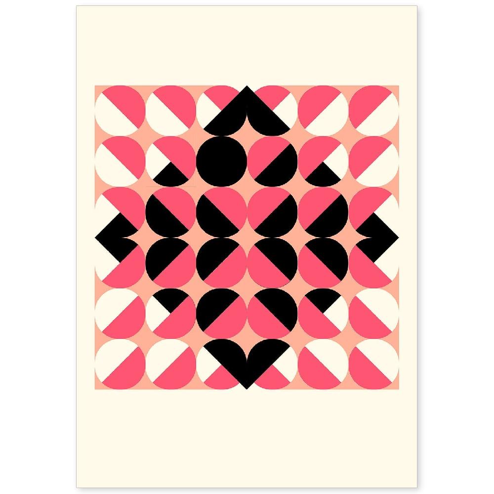 nacnic Lámina Rosa 13 con ilustraciones geométricas en tonos pastel