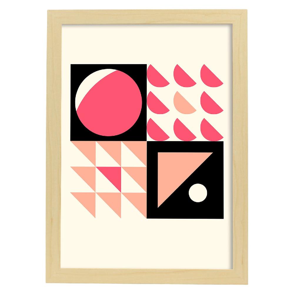 Nacnic Lámina Rosa 2 Con Ilustraciones Geométricas En Tonos Pastel