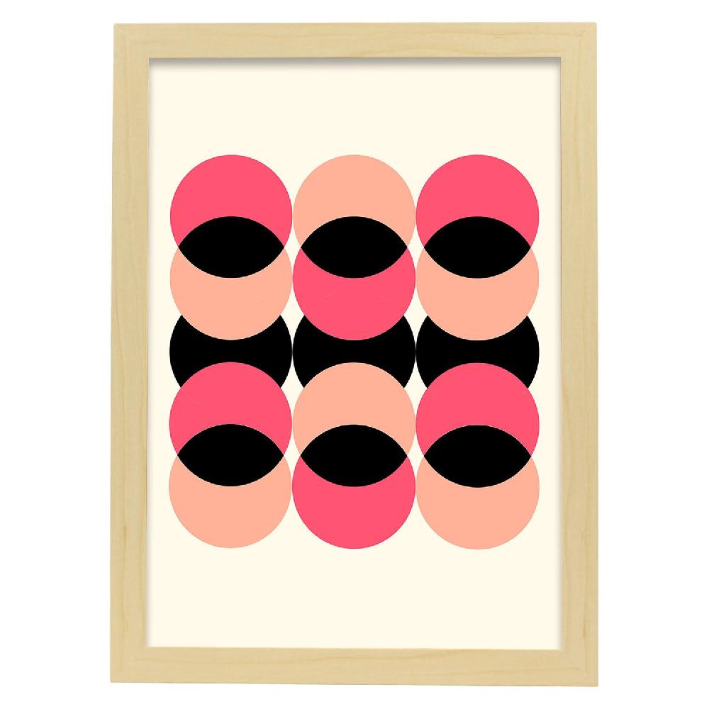 Nacnic Lámina Rosa 3 En Estilo Geométrico Abstracto Con Tonos Pastel