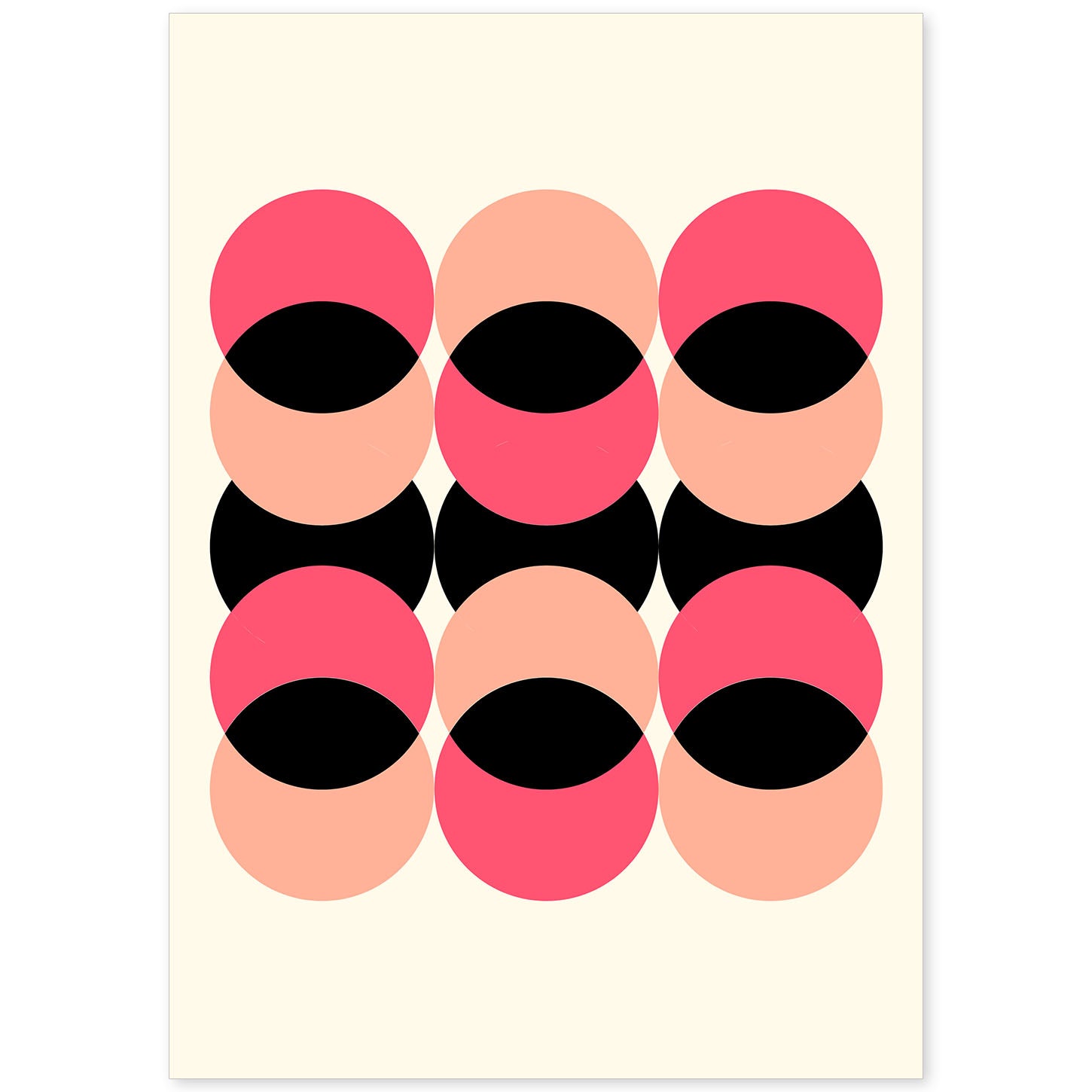 nacnic Lámina Rosa 3 en Estilo Geométrico Abstracto con Tonos Pastel