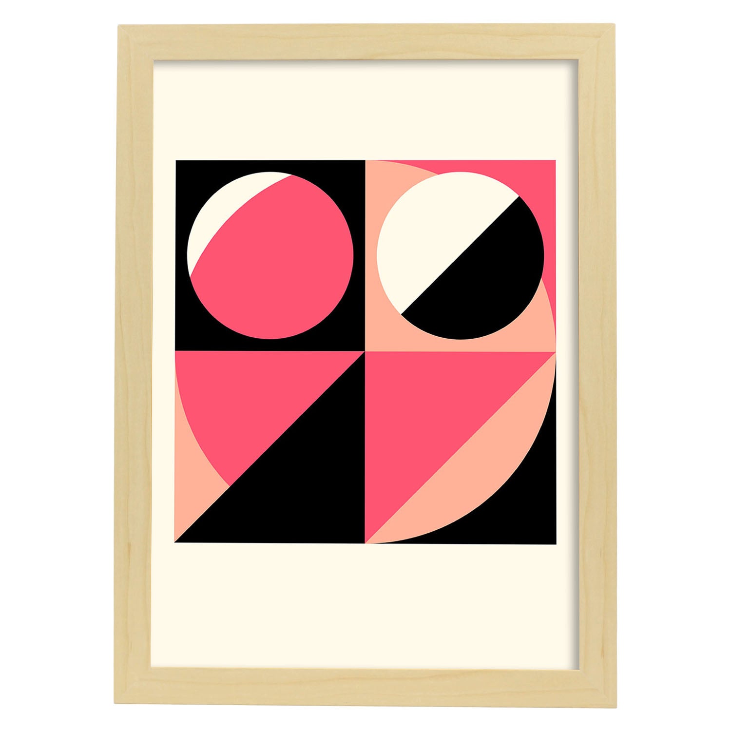 Nacnic Lámina Rosa 5 De Ilustraciones Abstractas Geométricas En Tonos Pastel