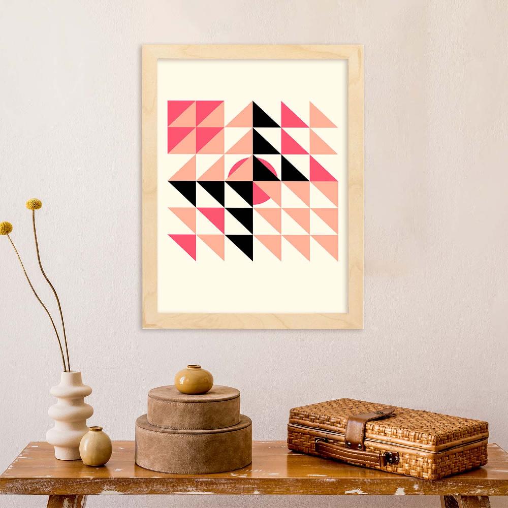 Nacnic Lámina Rosa 6 En Estilo Geométrico Abstracto Con Tonos Rosados Y Pastel