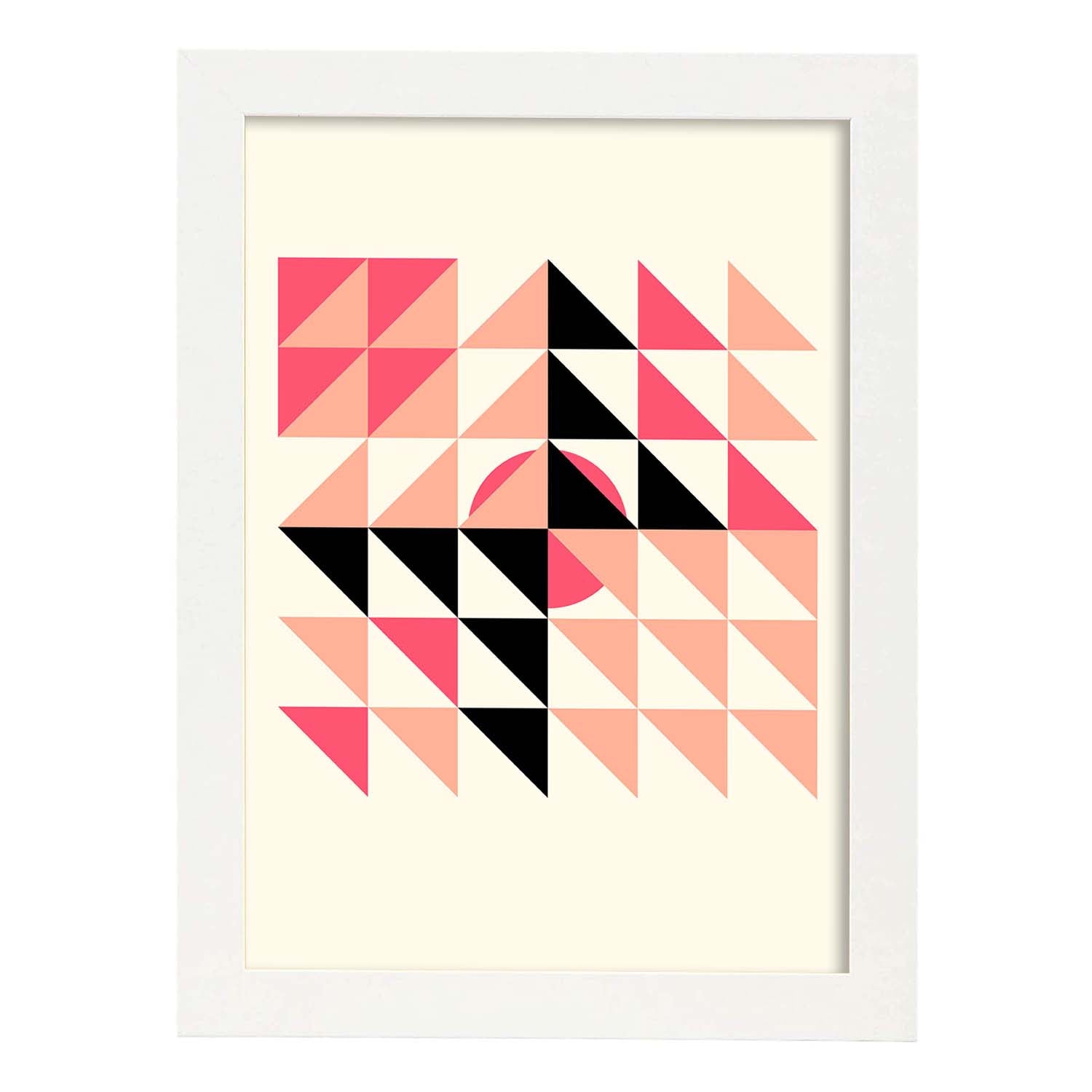 Nacnic Lámina Rosa 6 En Estilo Geométrico Abstracto Con Tonos Rosados Y Pastel