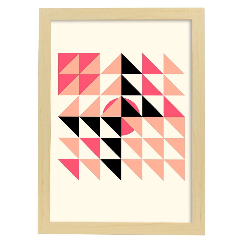 Nacnic Lámina Rosa 6 En Estilo Geométrico Abstracto Con Tonos Rosados Y Pastel