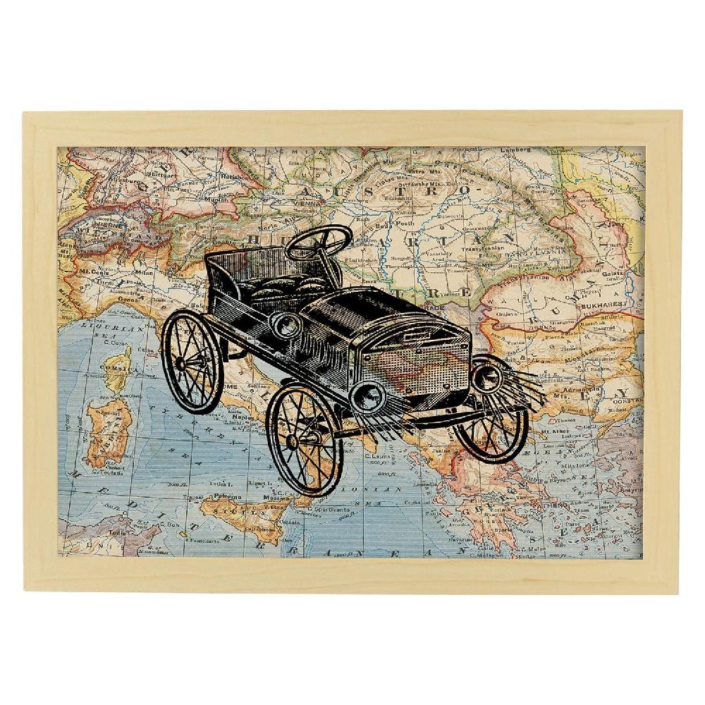 Nacnic Lámina Simple De Objetos Sobre Mapas Vintage
