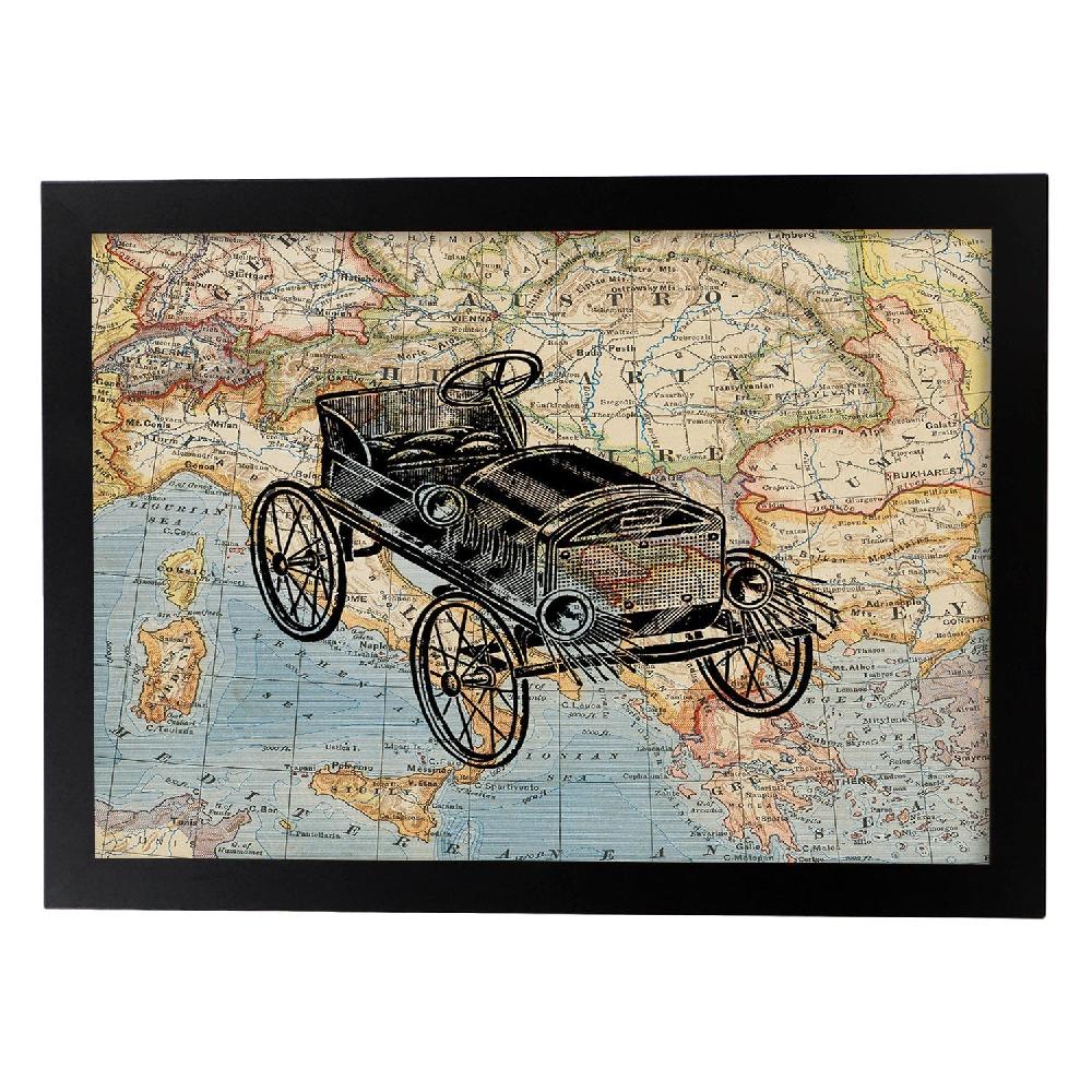 Nacnic Lámina Simple De Objetos Sobre Mapas Vintage