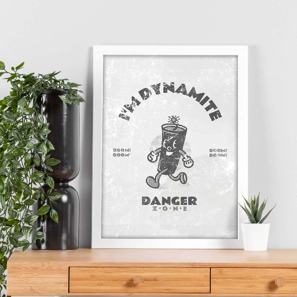Nacnic Lámina Soy Dinamita Con Ilustraciones Retro En Grises