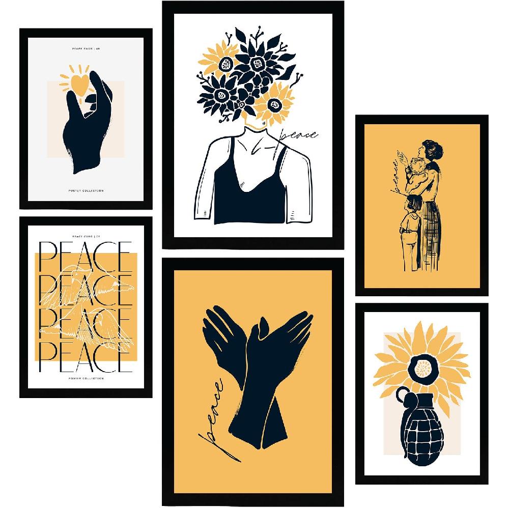 nacnic Lámina Tinta Negra Gruesa. Haz el Amor No la Guerra