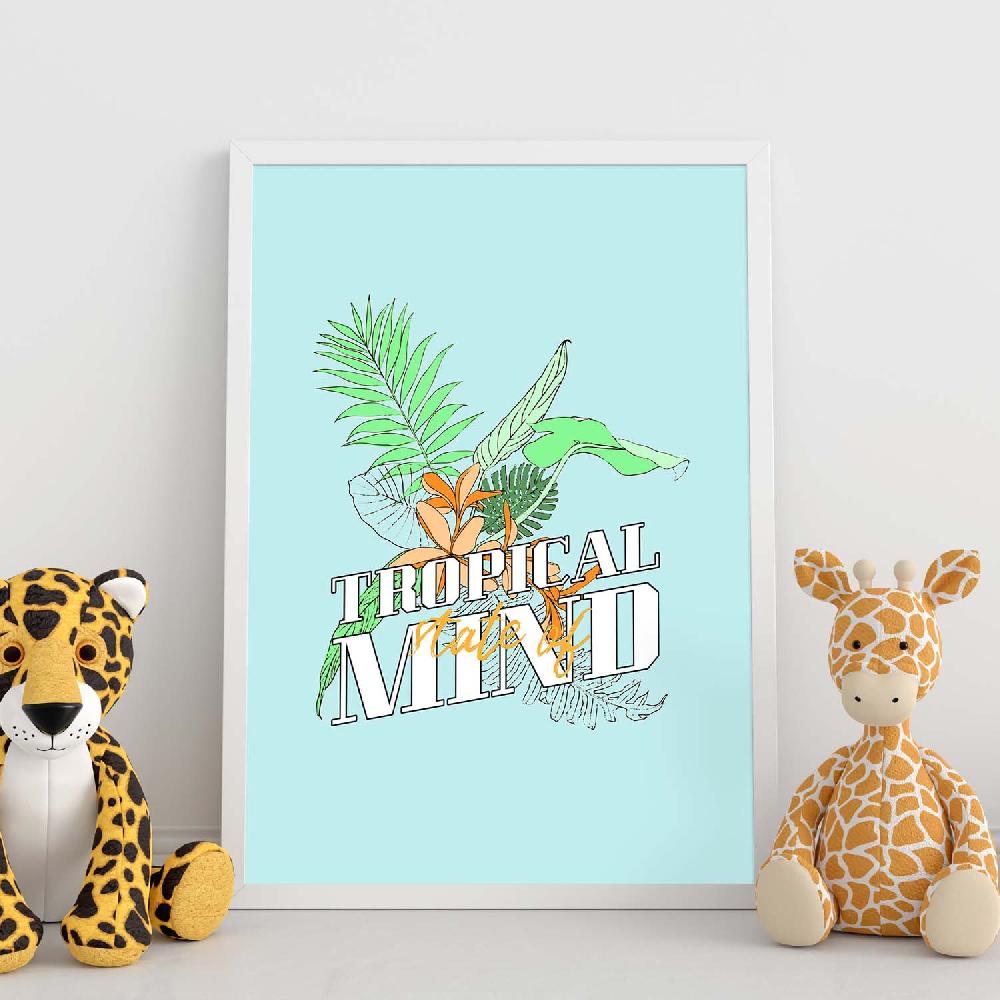 Nacnic Lámina Tropical Con Ilustraciones Florales Pastel