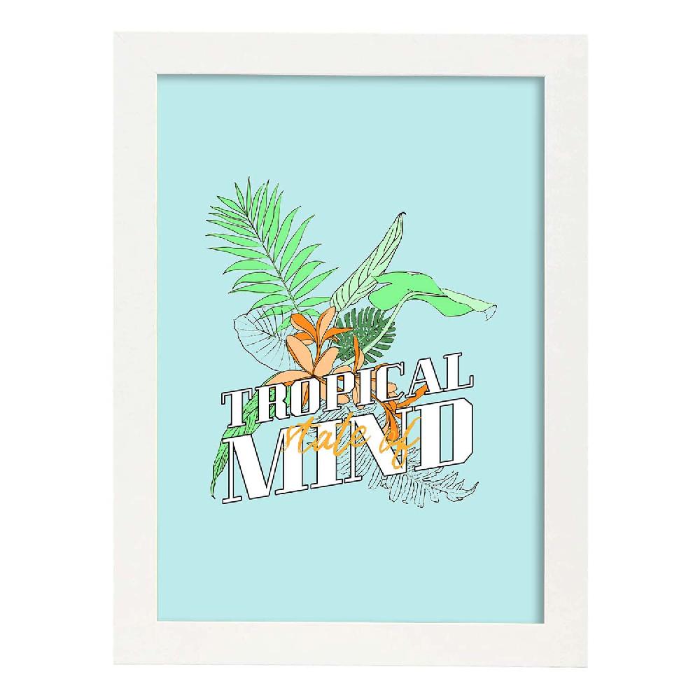 Nacnic Lámina Tropical Con Ilustraciones Florales Pastel