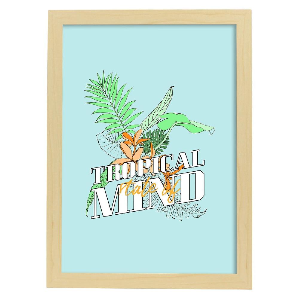 Nacnic Lámina Tropical Con Ilustraciones Florales Pastel