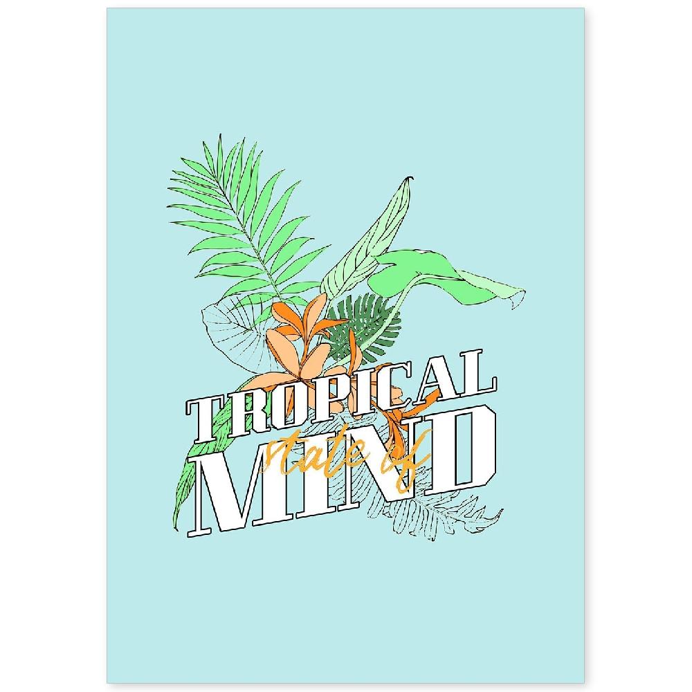 nacnic Lámina Tropical con Ilustraciones Florales Pastel