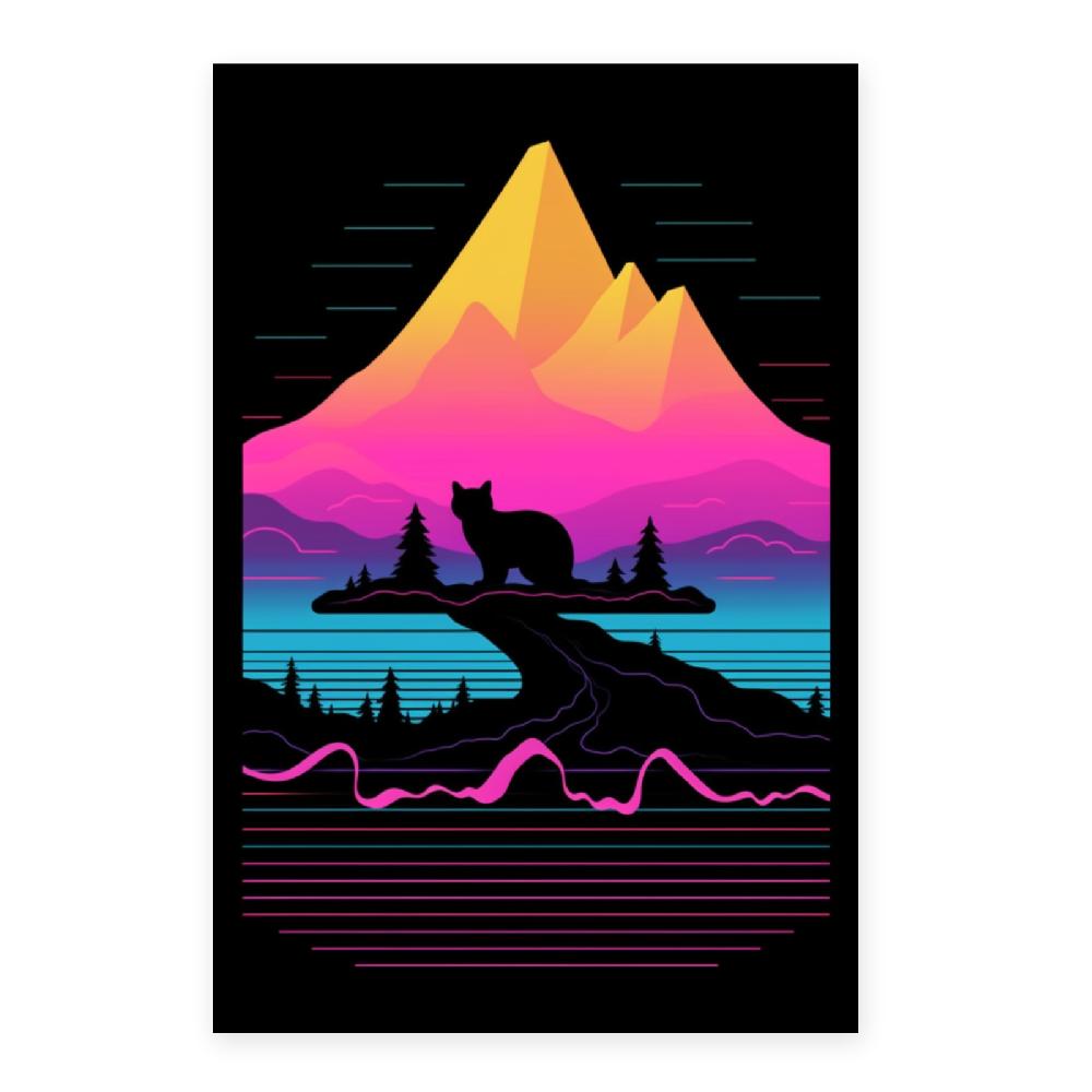 Nacnic Lámina Vaporwave De Impuestos De Gatos Con Brillo Aumentado