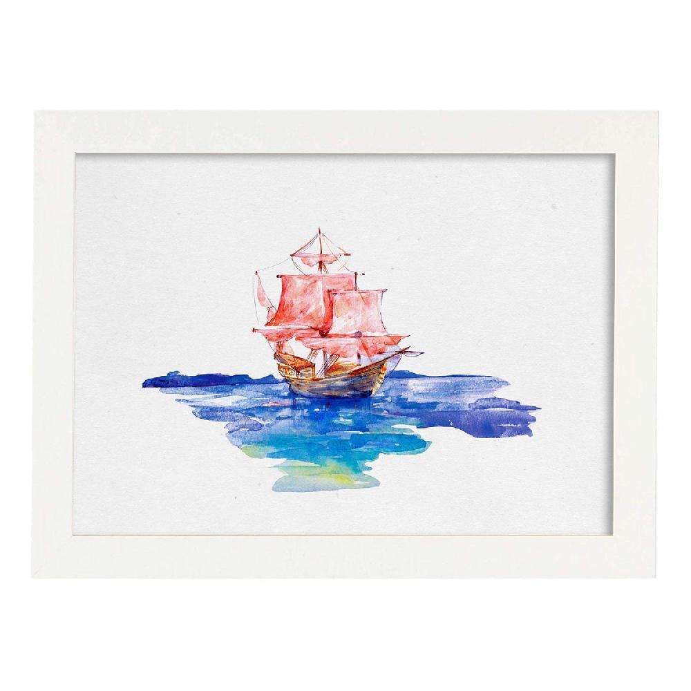 Nacnic Lámina Velero Con Dibujos De Ramas Y Flores En Estilo Óleo