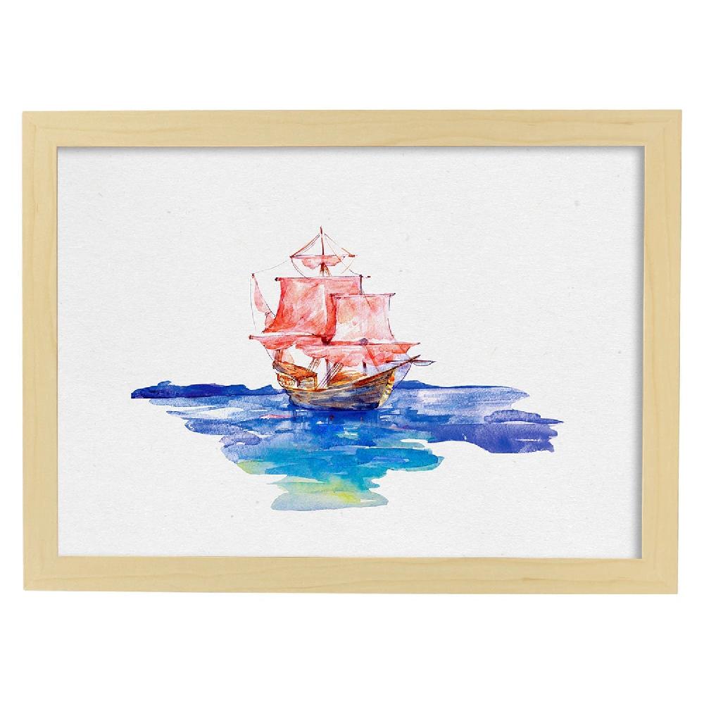 Nacnic Lámina Velero Con Dibujos De Ramas Y Flores En Estilo Óleo