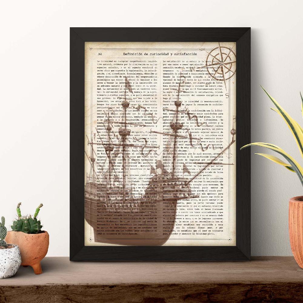 Nacnic Lámina Vintage De Barco Antiguo Con Definiciones