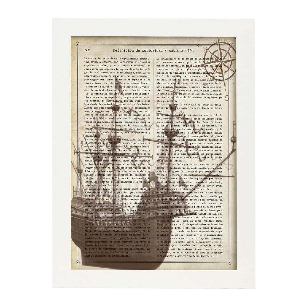 Nacnic Lámina Vintage De Barco Antiguo Con Definiciones