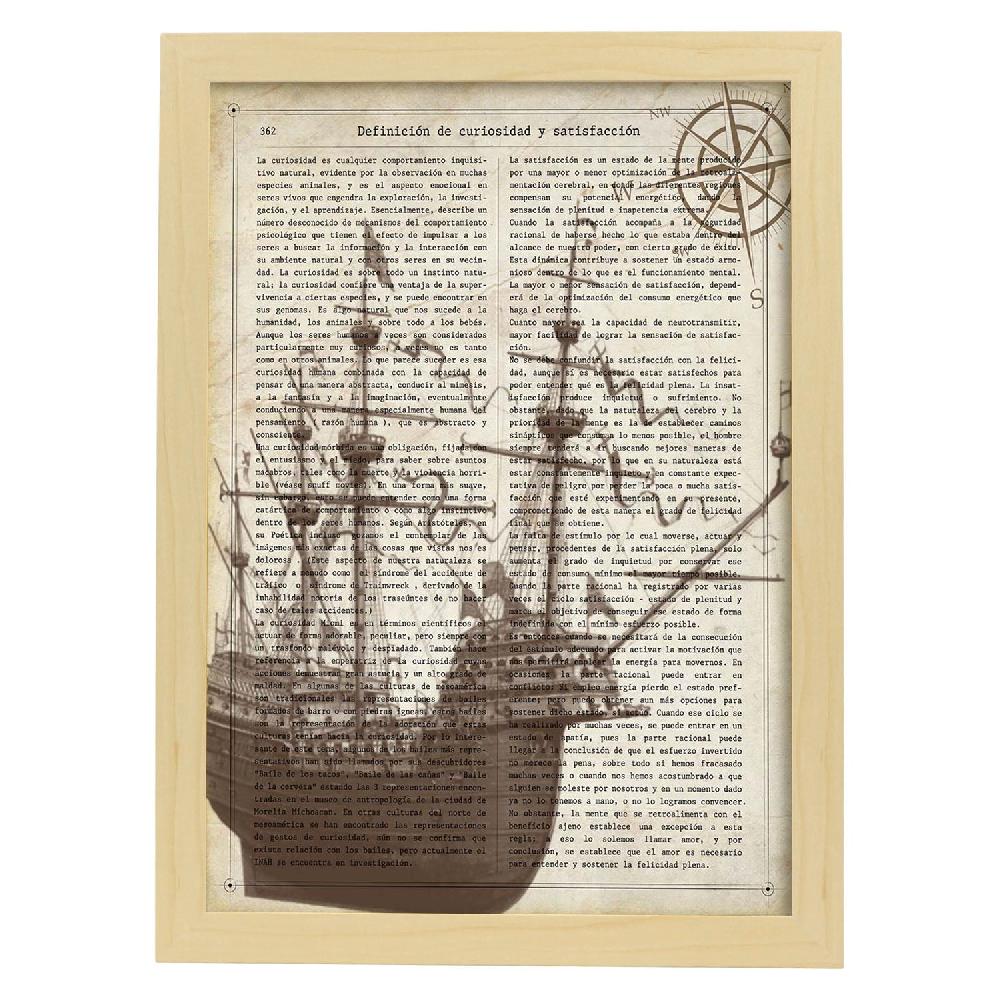 Nacnic Lámina Vintage De Barco Antiguo Con Definiciones