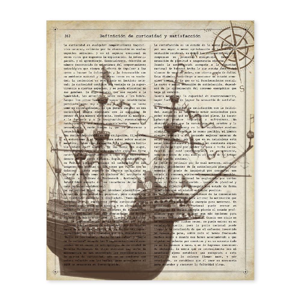 nacnic Lámina Vintage de Barco Antiguo con Definiciones