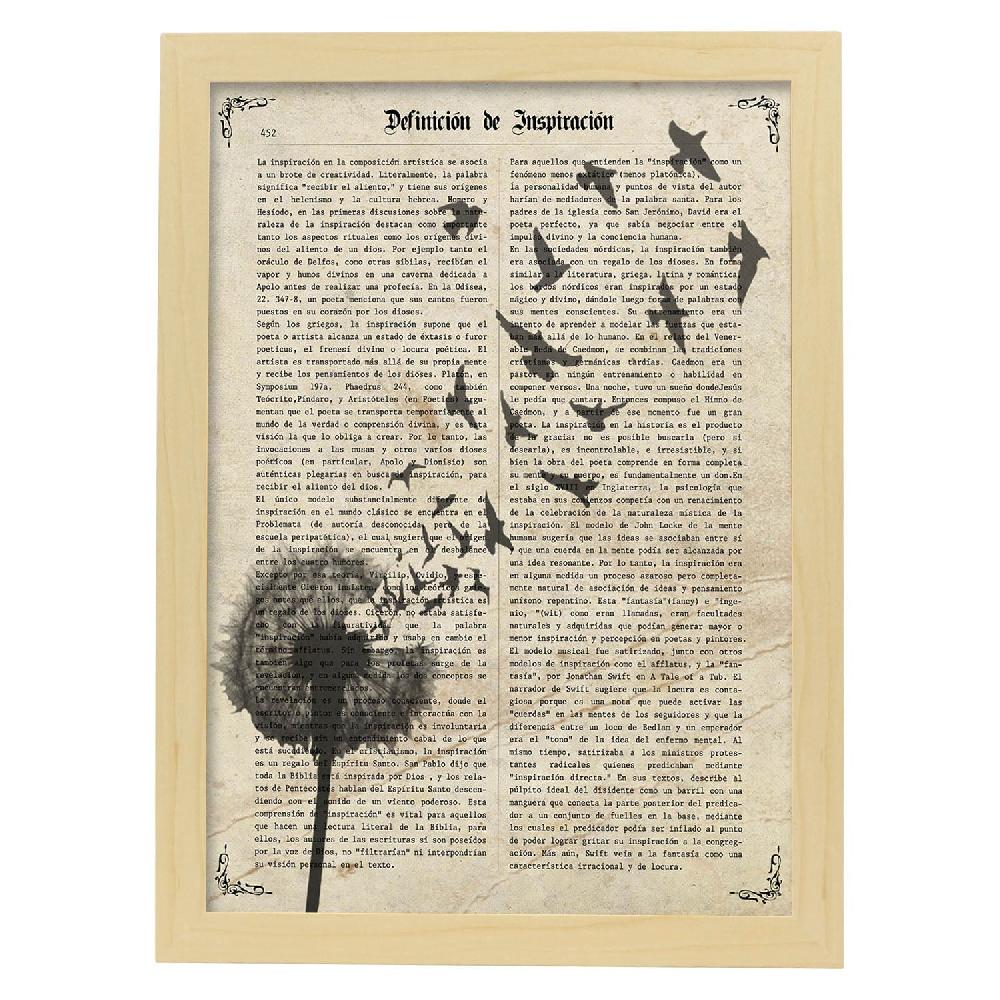 Nacnic Lámina Vintage De Diente De Leon Con Pájaros