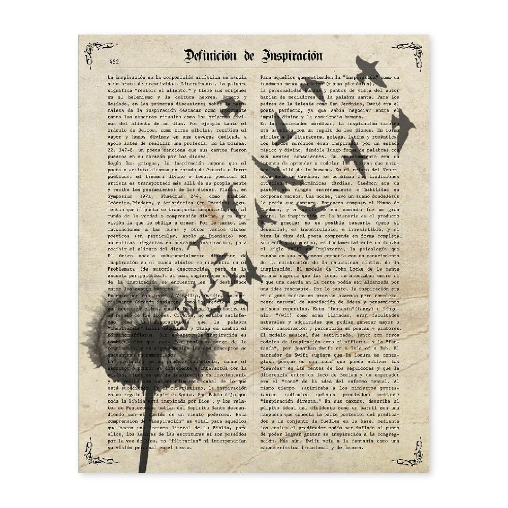 nacnic Lámina Vintage de Diente de Leon con Pájaros