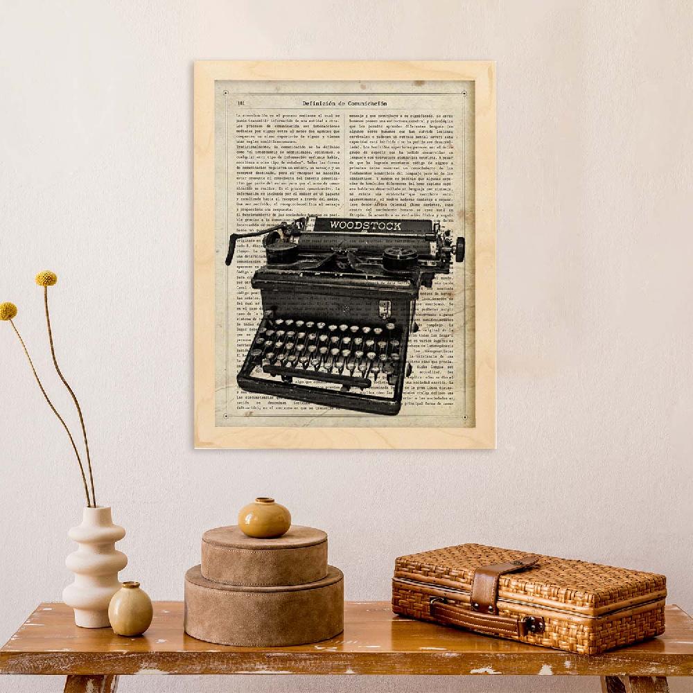Nacnic Lámina Vintage De Maquina De Escribir Woodstock