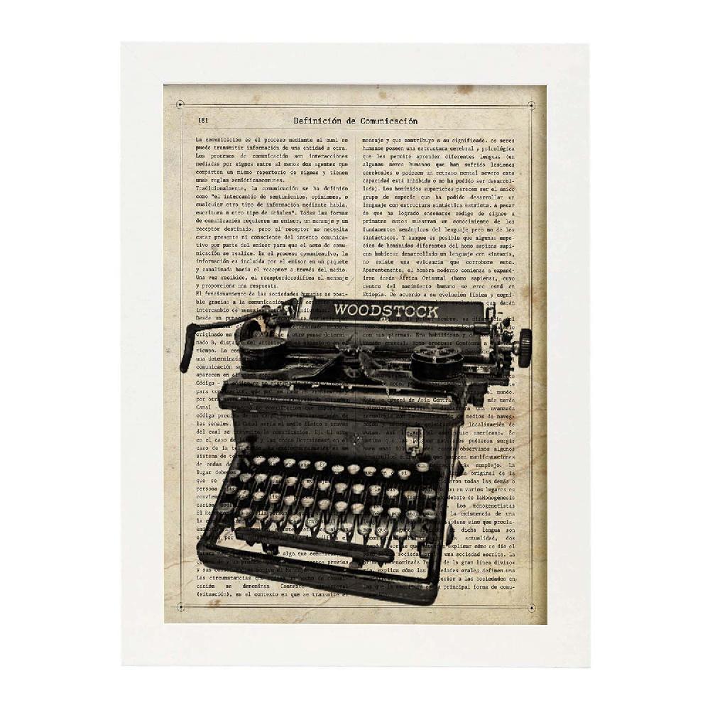 Nacnic Lámina Vintage De Maquina De Escribir Woodstock