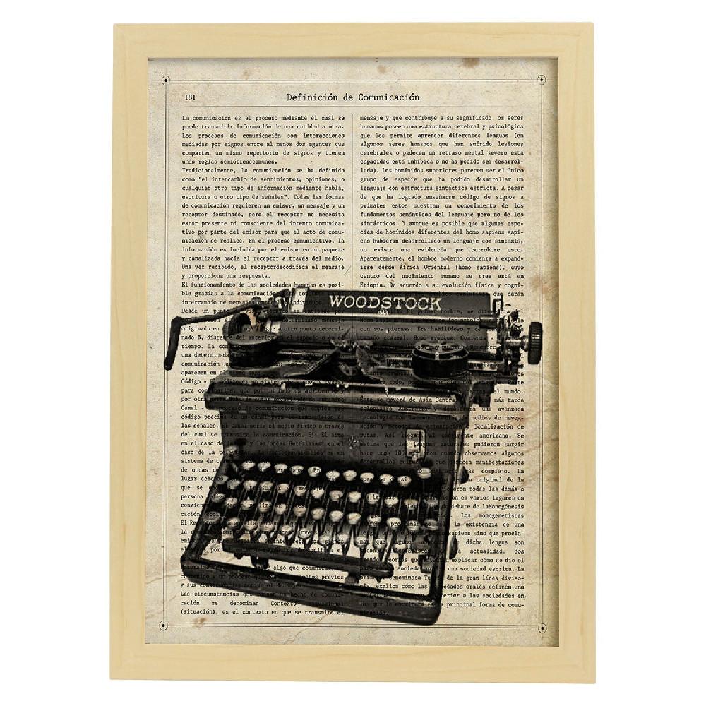 Nacnic Lámina Vintage De Maquina De Escribir Woodstock