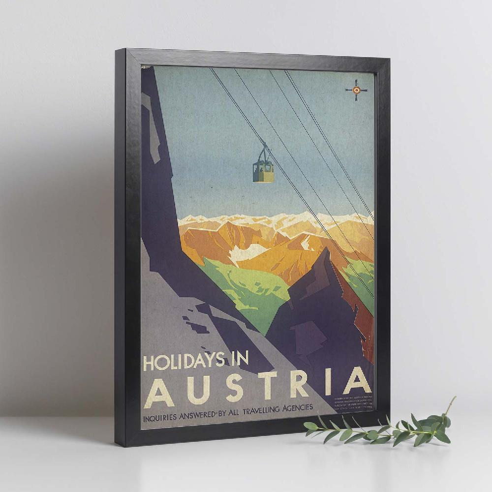 Nacnic Lámina Vintage De Montañas Europeas En Navidad En Austria