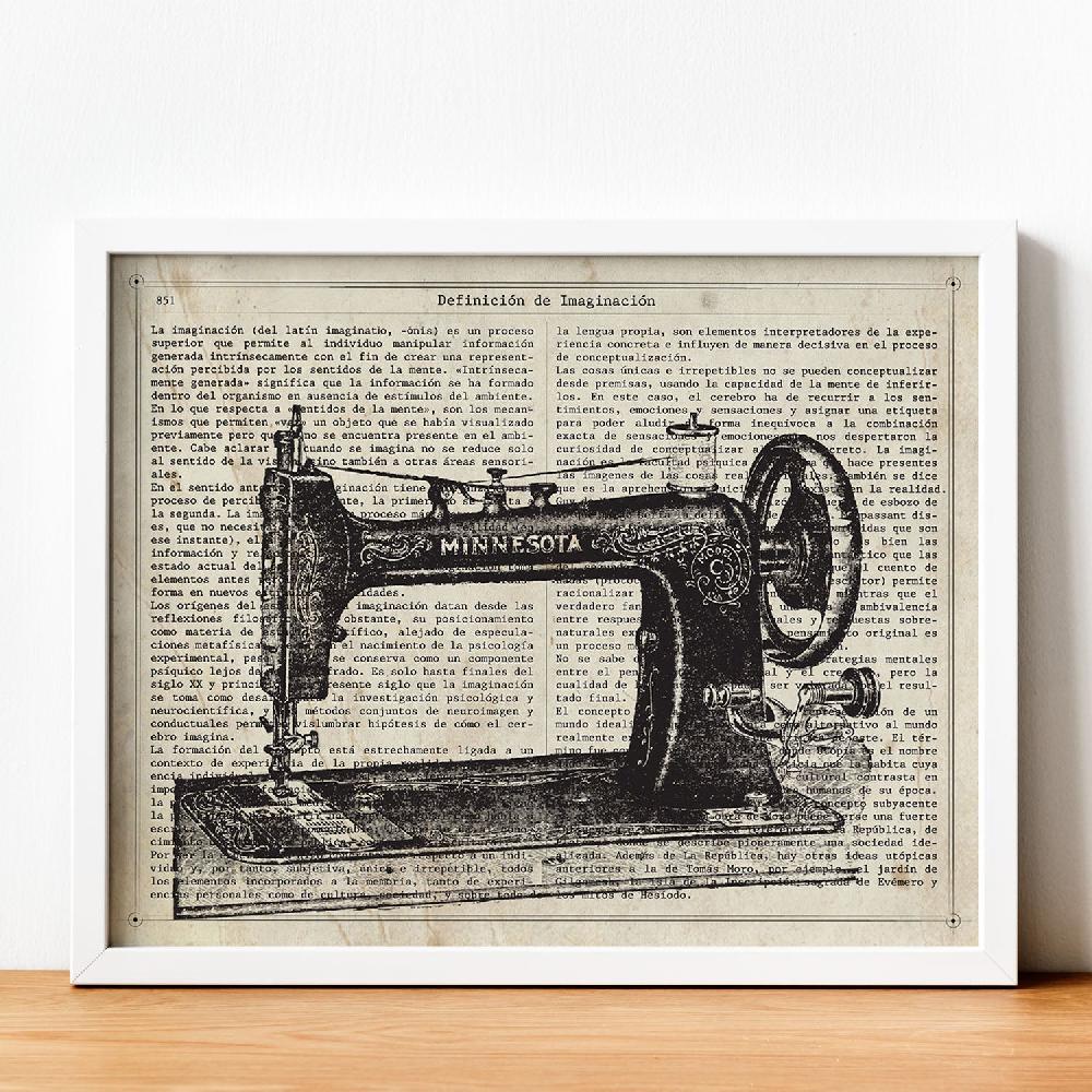 nacnic Lámina Vintage de Objetos e Instrumentos de Costura